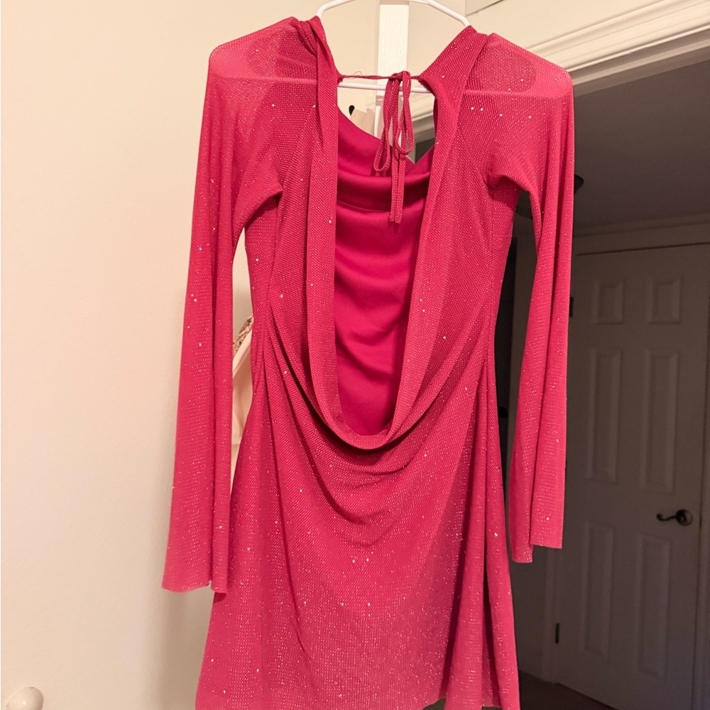 Sparkling Pink Long Sleeve Dress